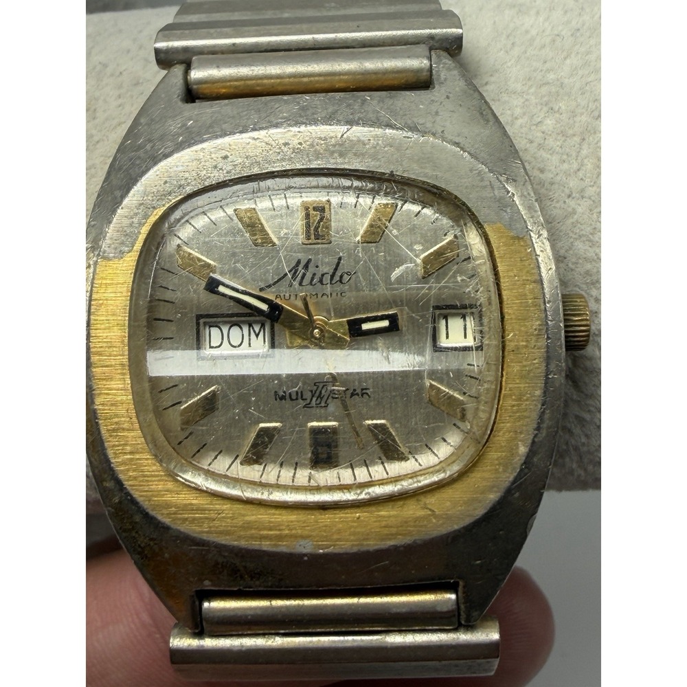 Mido Multi Star 2 Automatic Mens Watch 36MM 7.5" Vintage Rare Works